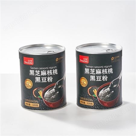定制纸罐 黑芝麻核桃黑豆粉食品密封罐包装加工支持