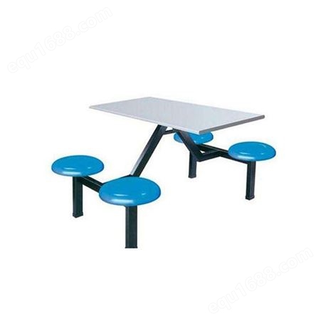 华杰 学校食堂不锈钢餐桌椅4/8人位连体公司餐厅餐馆组合椅子