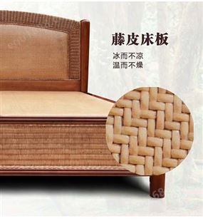 藤缘 藤编家用1.5米床 床头柜组合 舒适环保 无异味 可零售可批发