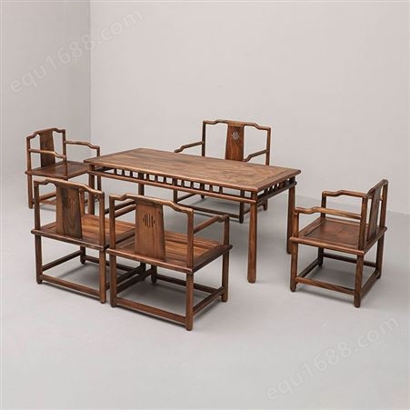 天一美家实木新中式茶桌椅组合办公室泡茶功夫禅意茶台椅六件套