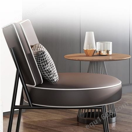 天一美家意式极简休闲椅轻奢北欧大小户型客厅单人沙发设计师椅子