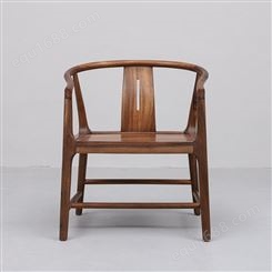 天一美家南美胡桃木茶椅禅意新中式圈椅现代实木单人靠背围椅子