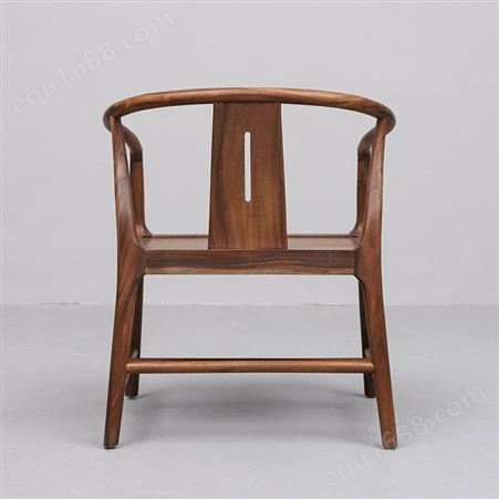 天一美家南美胡桃木茶椅禅意新中式圈椅现代实木单人靠背围椅子