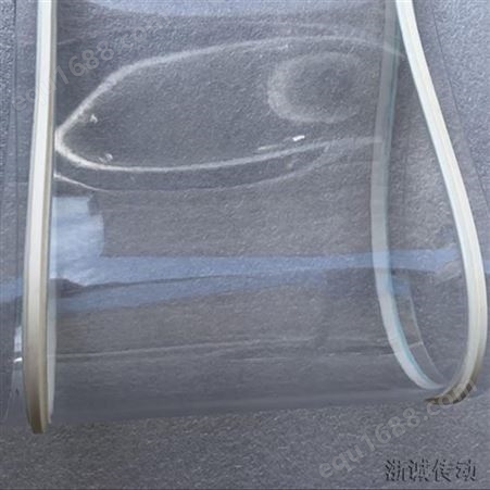 PVC透明输送带 透光环形筛选传送带 流水线视觉检测透明平面皮