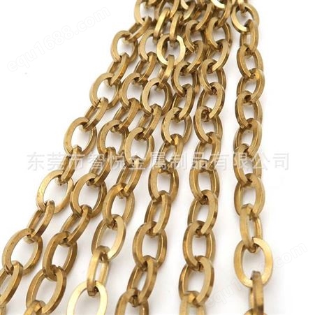 黄铜方线开口十字链条机器编制韩国流行首饰半成品DIY配件厂订购