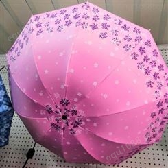 黑胶太阳伞 防紫外线晴雨两用三折伞 地摊雨伞货源