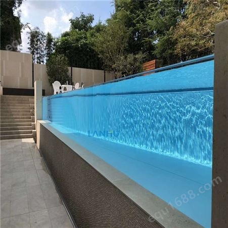 谷翼设计定制亚克力材质无边际泳池工程安装 别墅酒店游泳池