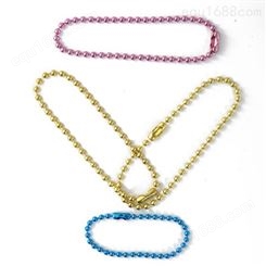 东莞厂家3.0mm铁波珠链子 彩色珠链批发订做 现货 白色链条订制